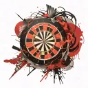 dart board exploding tattoo design idea