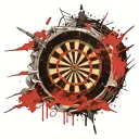 dart board exploding tattoo design idea
