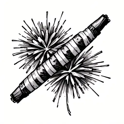 string of firecrackers tattoo design idea
