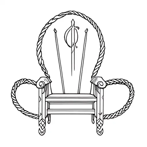 throne and whip motifs tattoo design idea