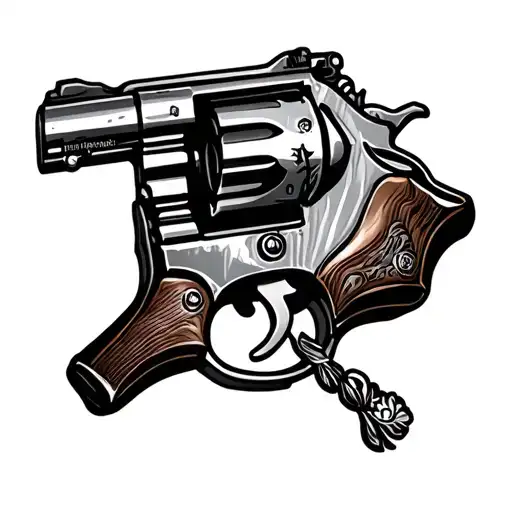 revolver tattoo design idea