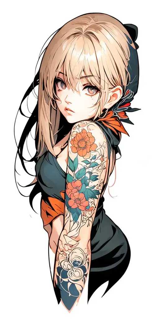 Dark Anime Sleeve The theme tattoo design idea