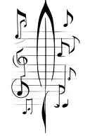 viking warrior runes forming musical notes tattoo design idea