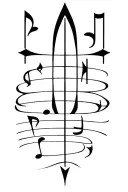 viking warrior runes forming musical notes tattoo design idea