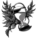 pantheon hourglass scroll tattoo design idea