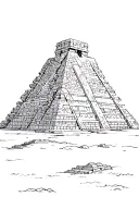 Mayan pyramid emerging tattoo design idea