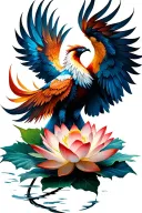 phoenix rising from a lotus flower tattoo design idea