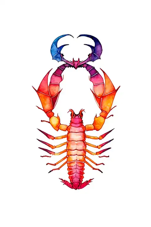 Scorpio, Bat, Cosmos, Life, Death tattoo design idea