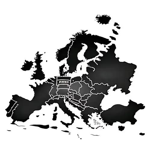 viking ship sailing over europe map tattoo tattoo design idea
