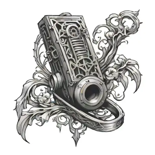 wooden losbter trap tattoo design idea