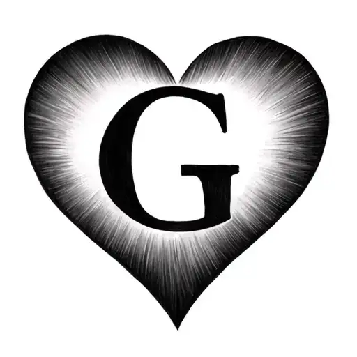 Create a heart shape with G in the middle that honors the life of my father  tattoo design idea