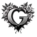 Create a heart shape with G in the middle that honors the life of my father  tattoo design idea