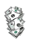 money and hustle tattoo design idea