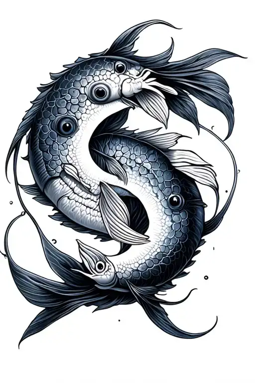 Birth Signs cancer and pisces tattoo design idea