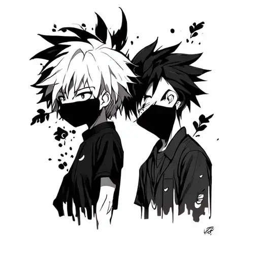 partner tattoo, one wants killua and one wants gon tattoo design idea