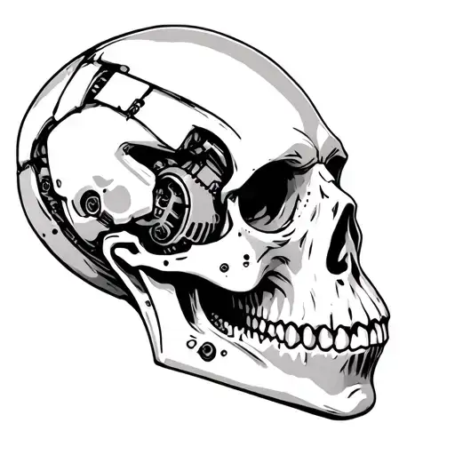 a Biomechanic Skull tattoo design idea