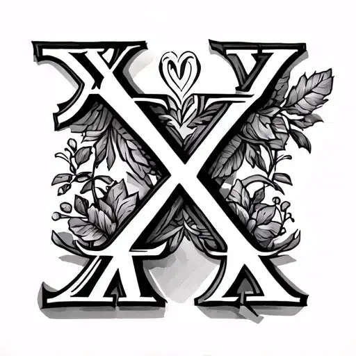 create a tattoo with the roman numerals xii xxii mmxiv and the letter x to commemorate ten year wedding anniversary tattoo design idea