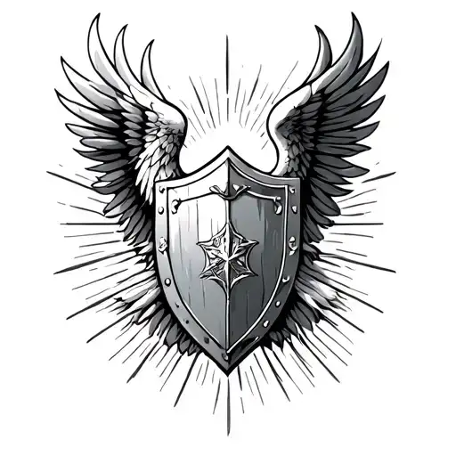 st Michael shield tattoo design idea