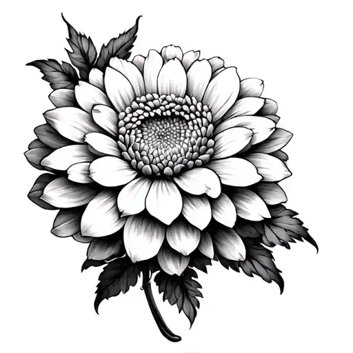 Chrysanthemum Fine Line tattoo design idea