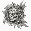 sculpture and stuttering tattoo design idea