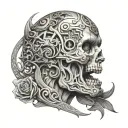 sculpture and stuttering tattoo design idea