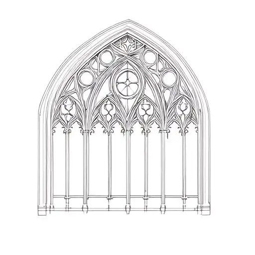 gothic cathedral window  tattoo design idea