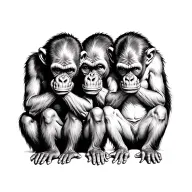 4 monkeys hear no evil speak no evil see know evil do no evil tattoo design idea