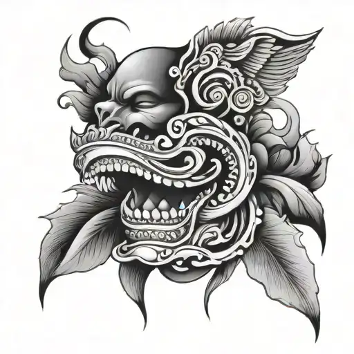 Throat tattoo design idea
