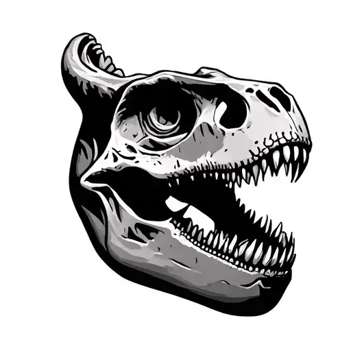 Dinosaur skull tattoo design idea