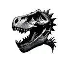 Dinosaur skull tattoo design idea