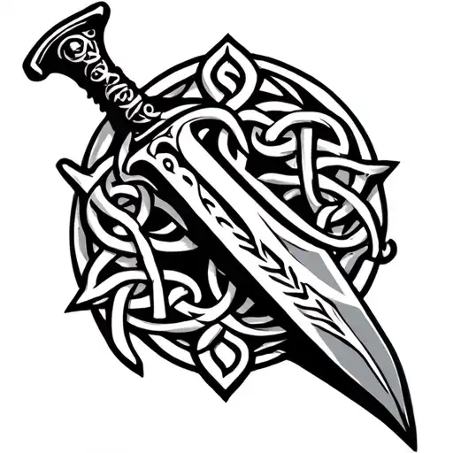 Celtic Knife tattoo design idea