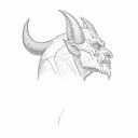 a devil with horns tattoo design idea