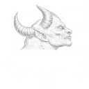 a devil with horns tattoo design idea