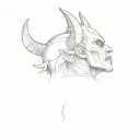 a devil with horns tattoo design idea