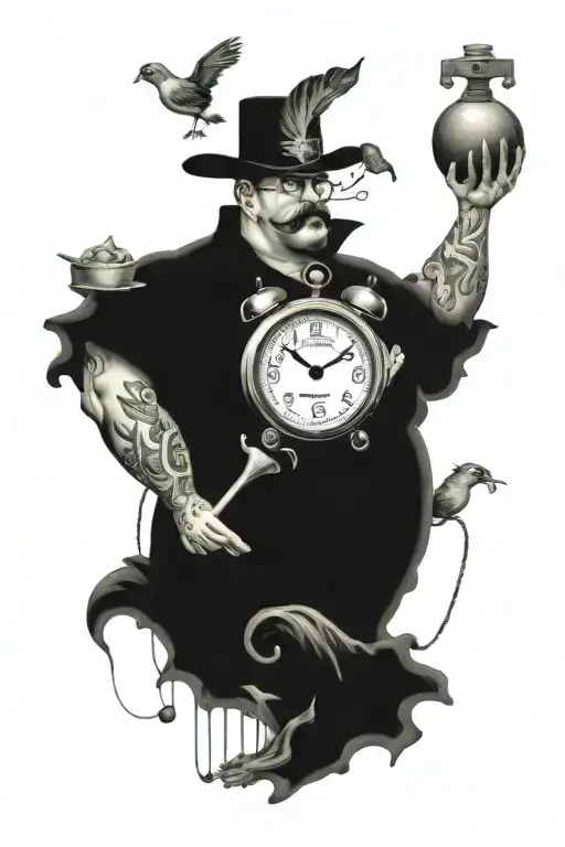 weight loss using surrealistic imagery tattoo design idea