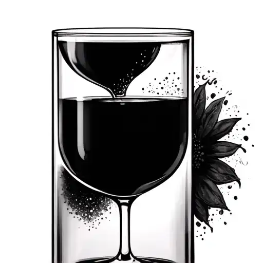 hour glass one empty one half full for brothert tattoo design idea