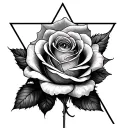 rose, 3 clocks, eye in a triangle tattoo design idea