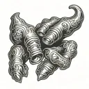 brass knuckles in the form of a cat's paw tattoo design idea