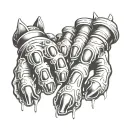brass knuckles in the form of a cat's paw tattoo design idea