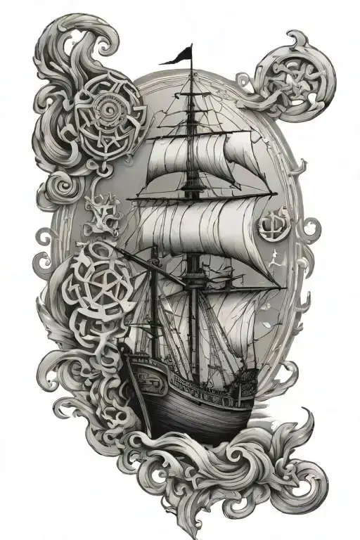 Nordic seafaring tattoo design idea