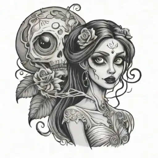 corpse bride tattoo design idea