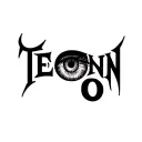 "TECHN O" the text "TECHN O" with an eye as the letter "O"  in the end of the word.  tattoo design idea