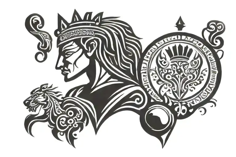 chess king piece honour family tattoo design idea