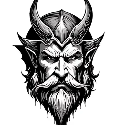 Odin Face tattoo design idea
