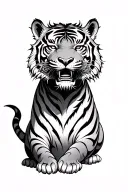 dragon not so wide and below a bengal tiger tattoo design idea