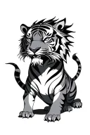 dragon not so wide and below a bengal tiger tattoo design idea