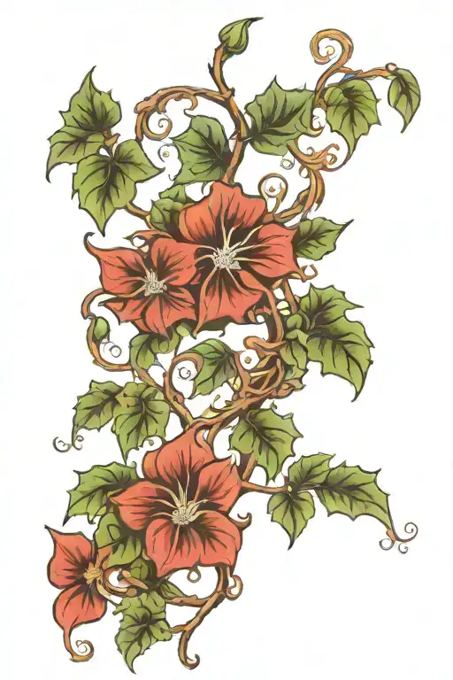 climbing ivy vines tattoo design idea