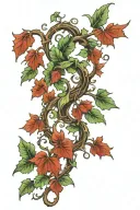 climbing ivy vines tattoo design idea