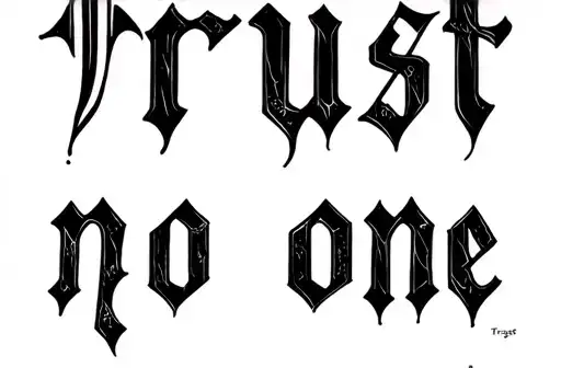 "Trust
No One" tattoo design idea