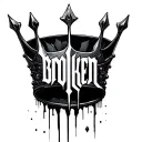 "broken" broken crown tattoo design idea